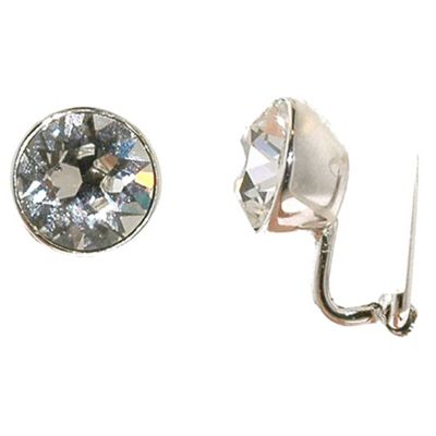 Rhodium & swarovski crystal brilliant clip earrings